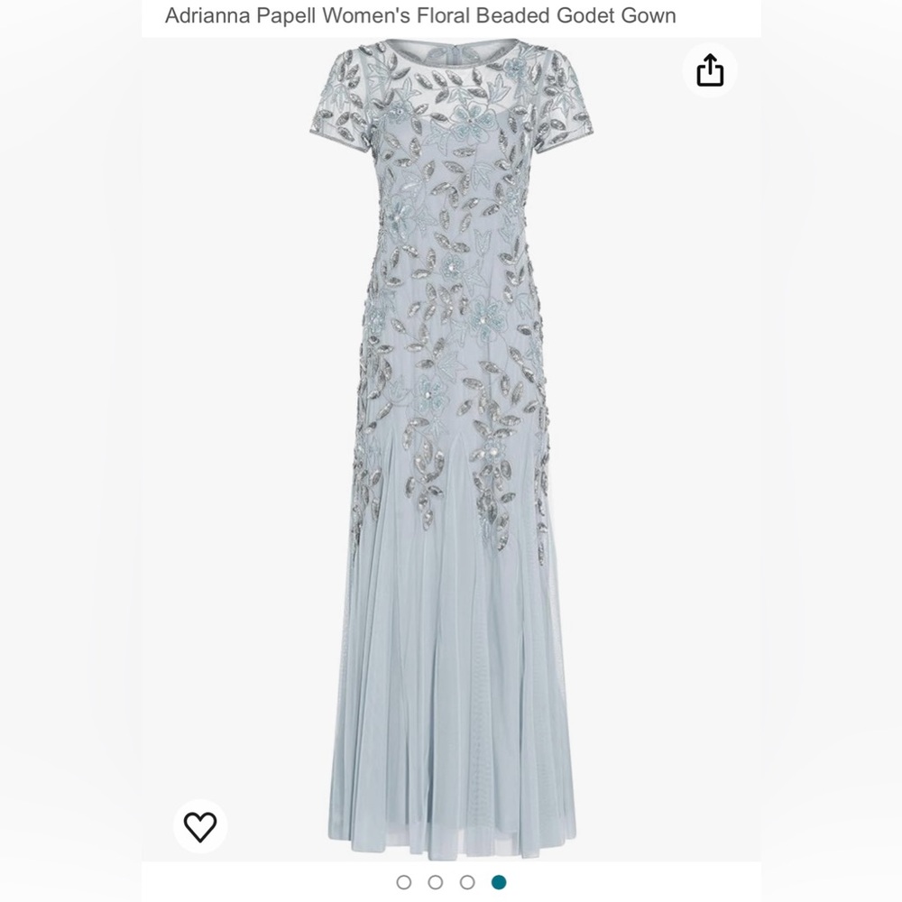 Adrianna Papell Light Blue Beaded Dress